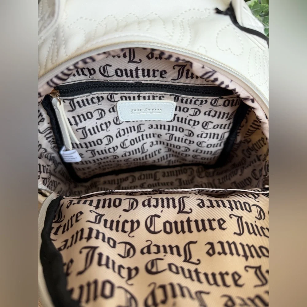 Juicy Couture Rosie Vegan Leather Angel White & Gold Mini Backpack
